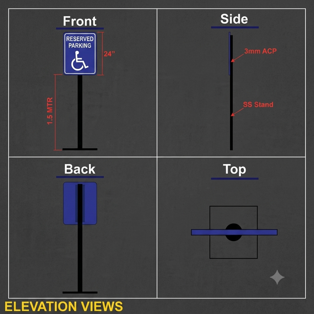 Parking Signage - Color: Black