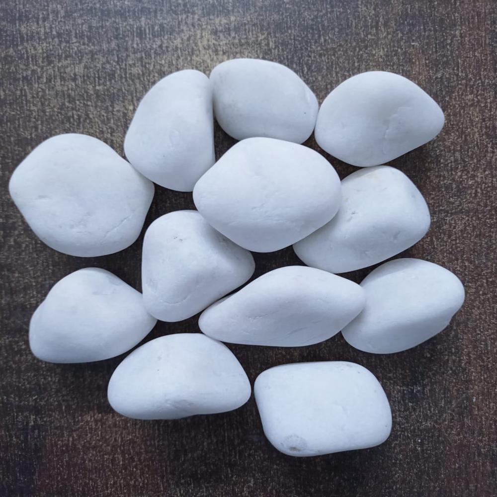 Milky White Natural Tumbled White Pebble Stones for Landscaping and Aquarium