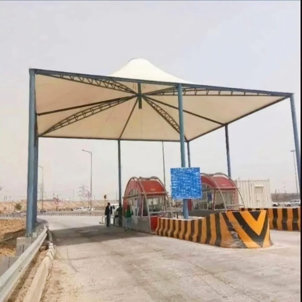 Pvc Car Parking Shed With Tensile Fabric Roof And Ms Frame