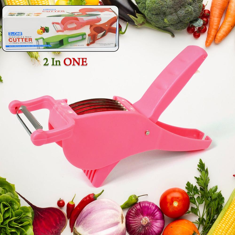 2-In-1 Vegetable & Fruit Cutter With 5-Blade Peeler (1 Pc / Multicolor) - Application: As Per Product Requirement