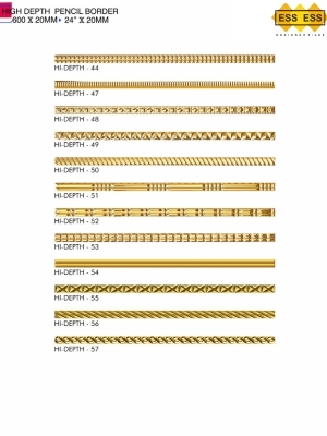 Pb-Flat Golden Border Tile 10A 600Mm - Color: Gold