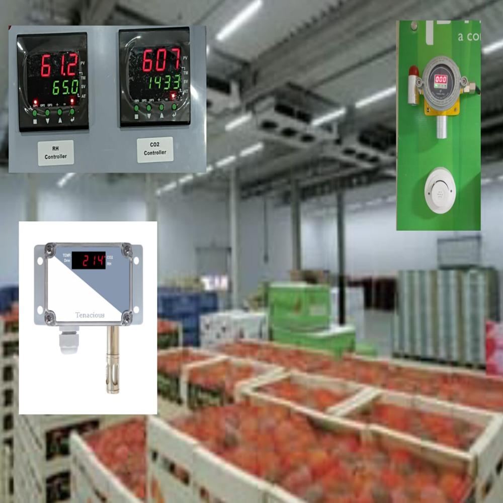 Temperature, humidity, and co2  display and controller for cold storage applications