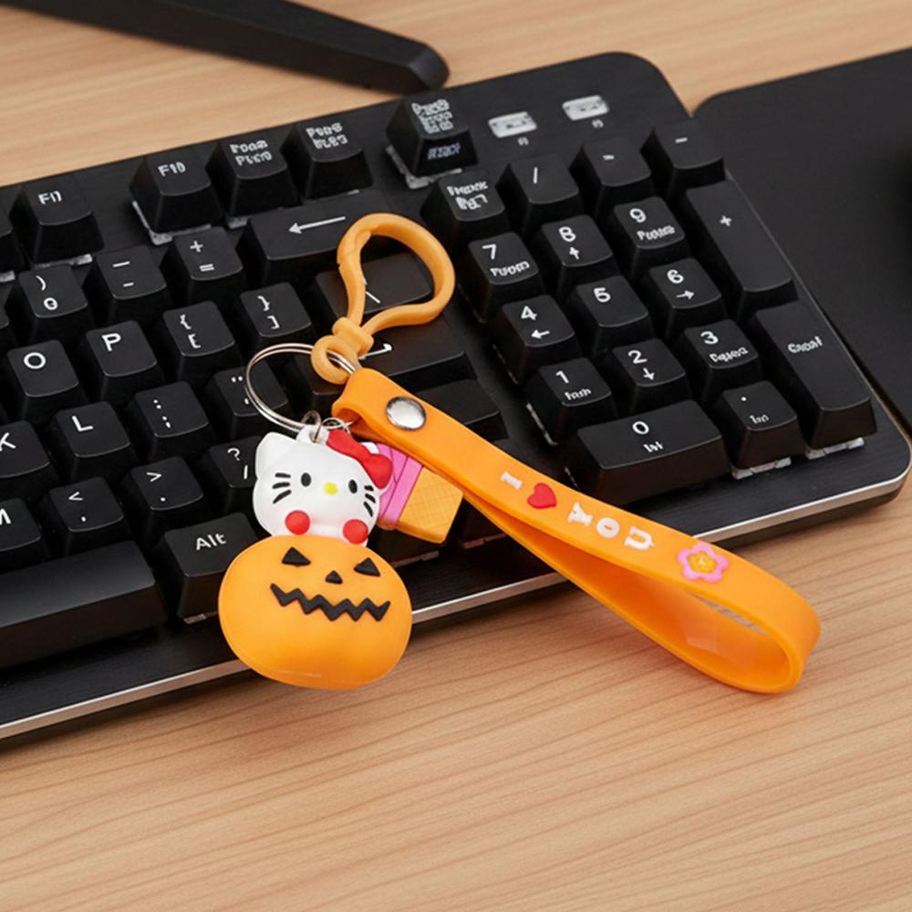 Cute Cartoon Kitty Pumpkin Keychain (1 Pc) - Application: As Per Product Requirement