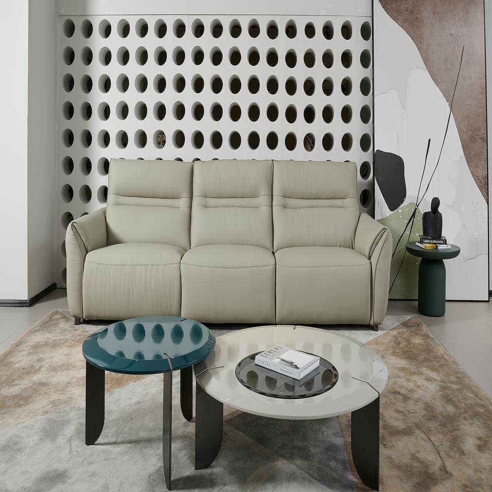 Modern Leather 3-seater Sofa - Assembly: No Assembly Required