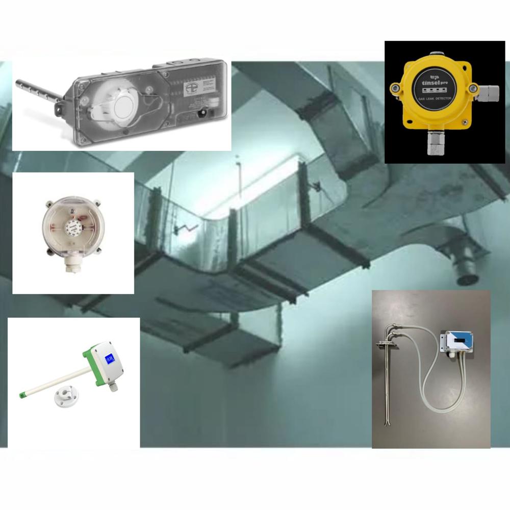 Industrial insulated ducting with ducting velocity, temperature, humidity,co2 sensor