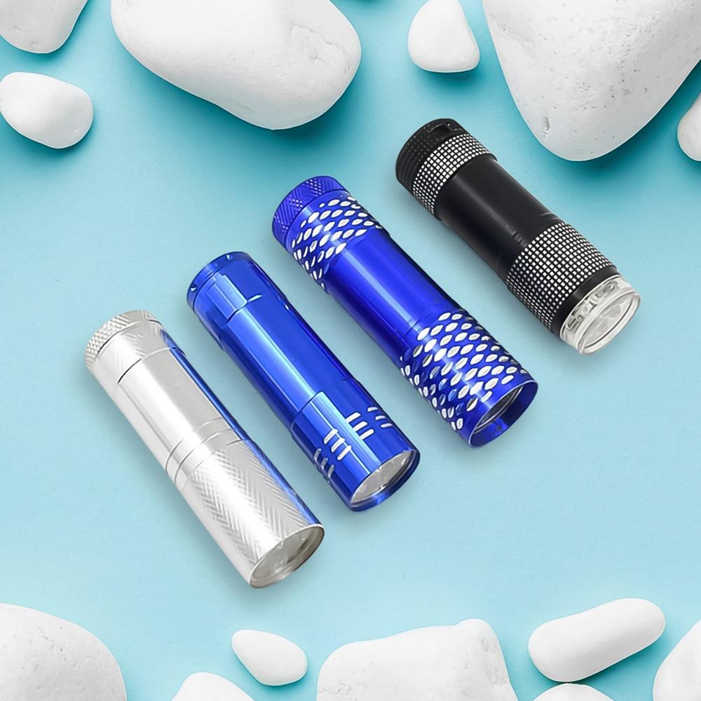 Portable Mini Torch 9 LED Pocket Flashlight, Battery Operated (Mix Color)