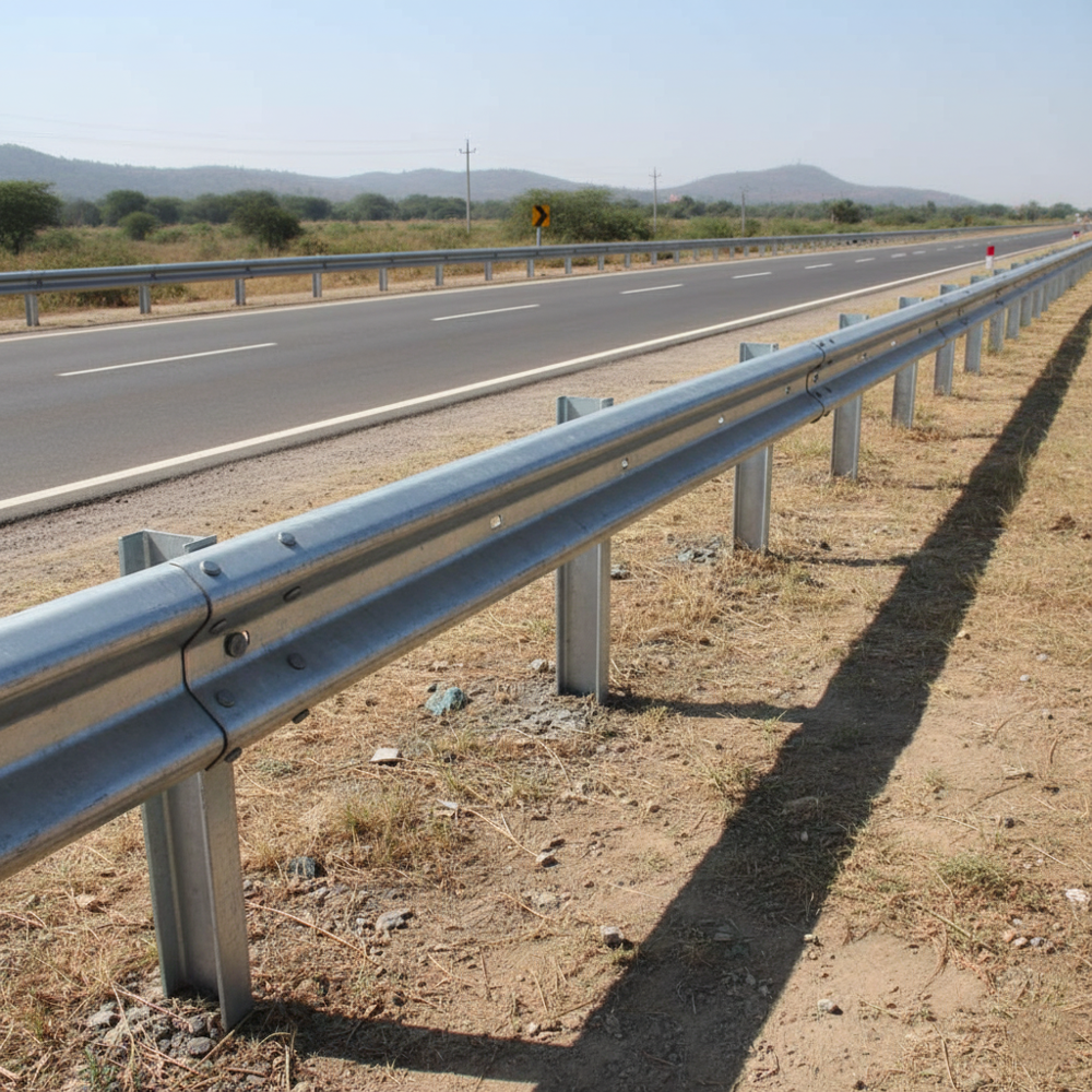 W Beam Crash Barrier