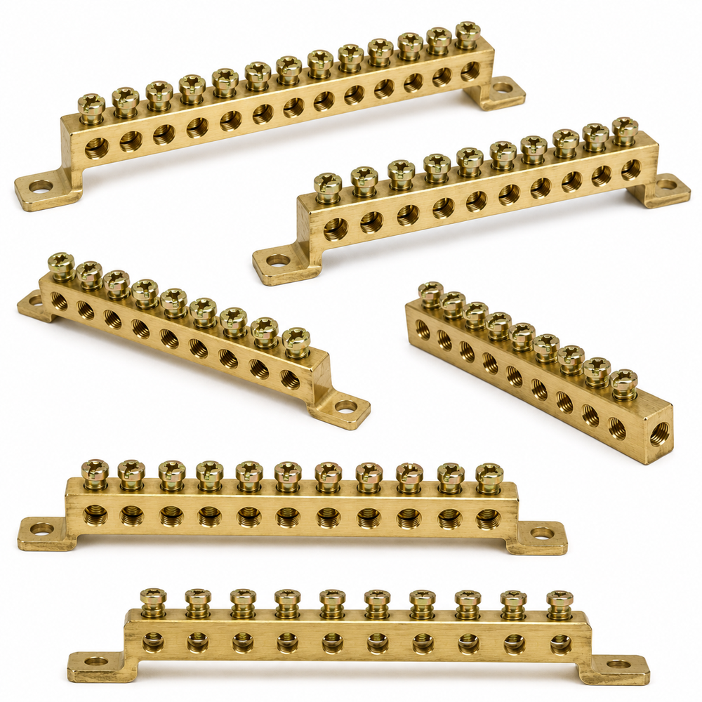 Precision Brass Neutral Terminal Bars & Links for Electrical Panels