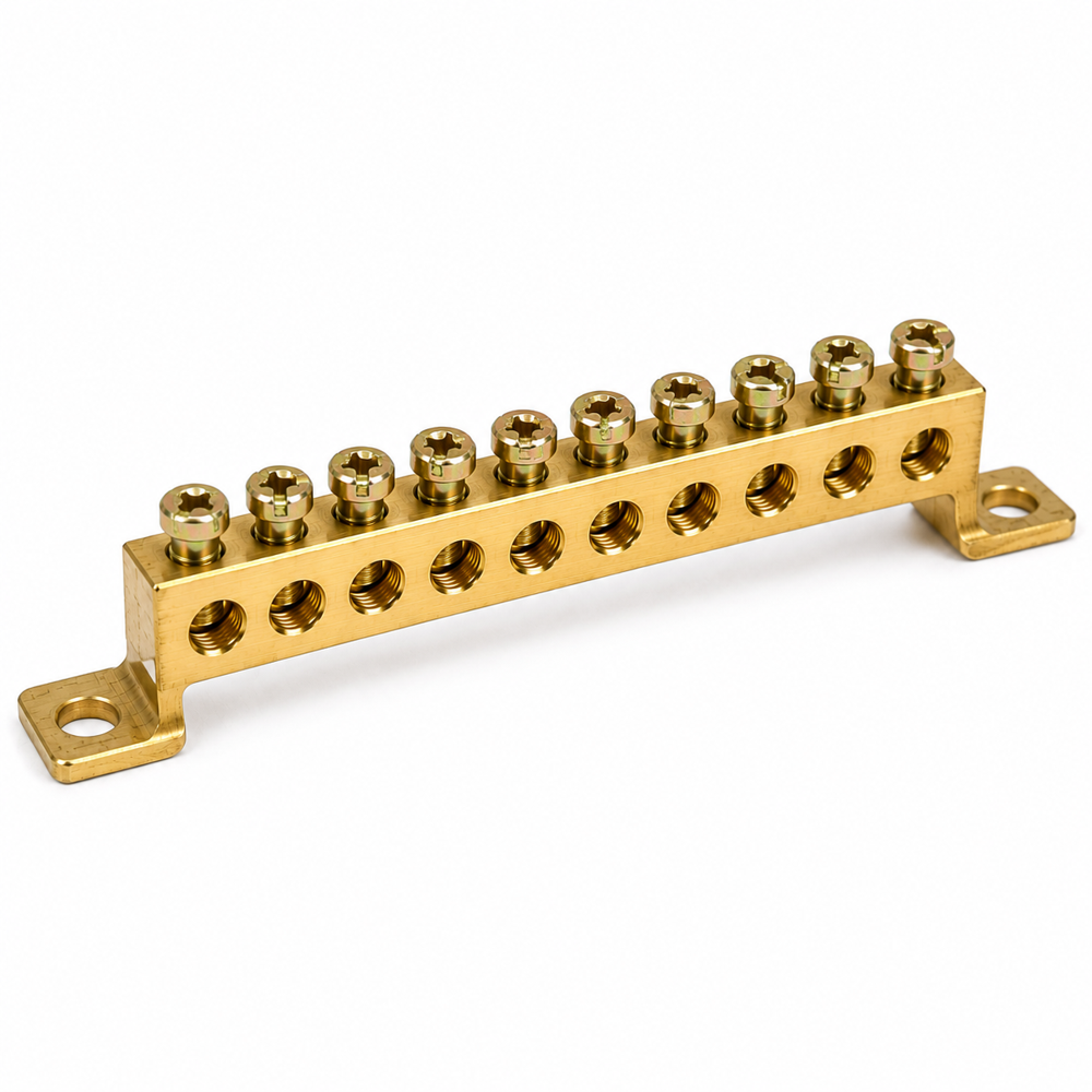Precision Brass Neutral Terminal Bars & Links for Electrical Panels