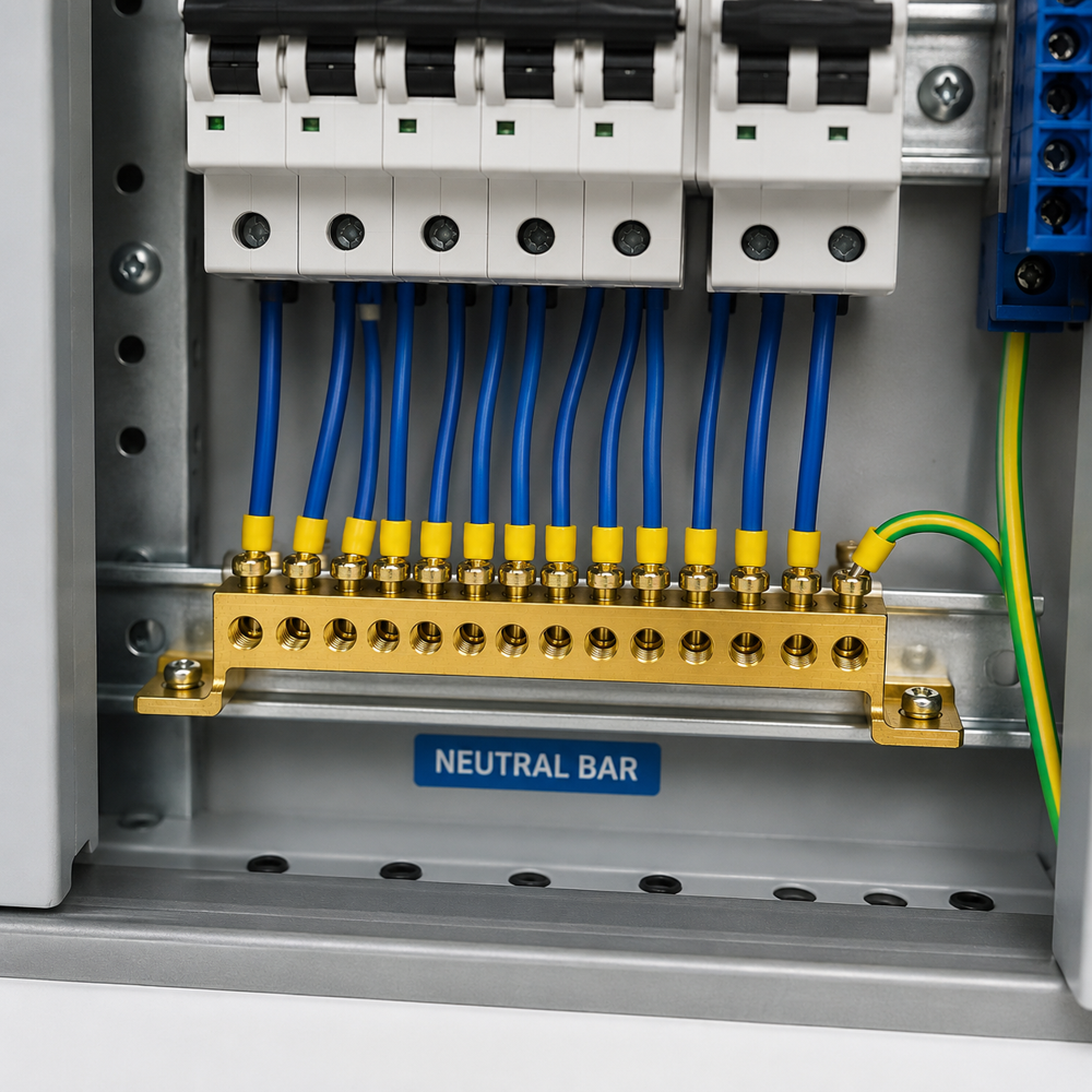 Precision Brass Neutral Terminal Bars & Links for Electrical Panels