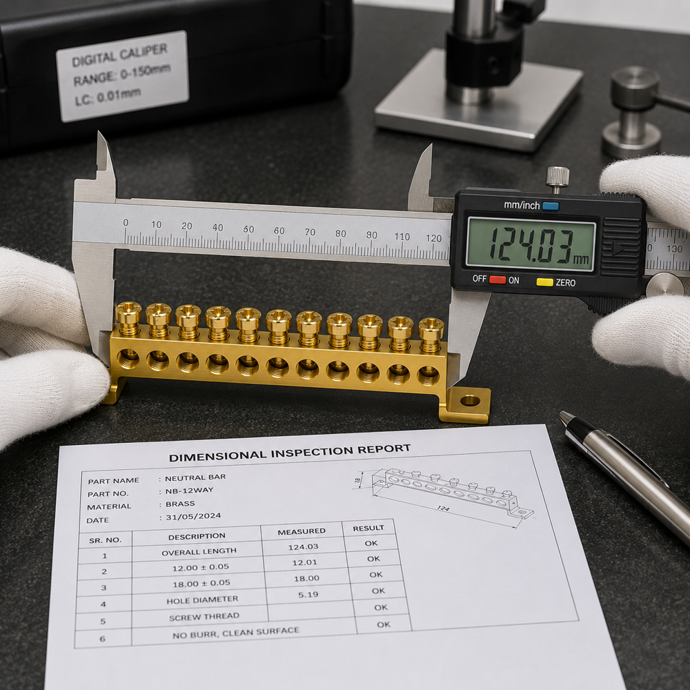 Precision Brass Neutral Terminal Bars & Links for Electrical Panels