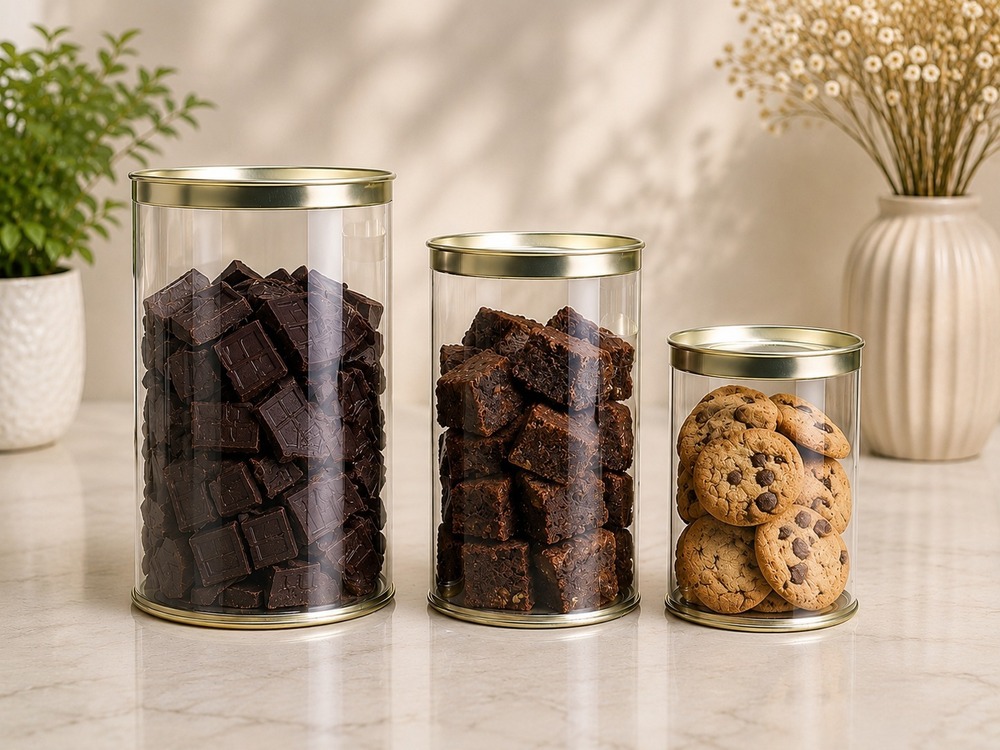 Transparent Tin Containers