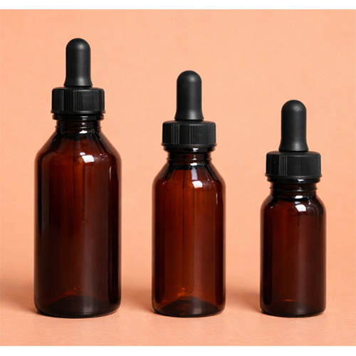 PET Pharma Amber Bottle with Dropper Tube Cap