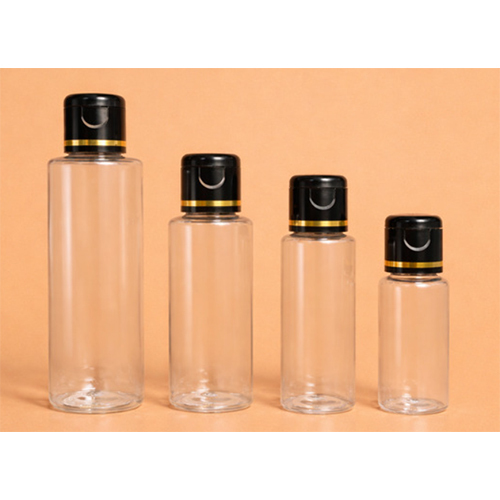 PET Tulip Bottle with Foiling Black FLip Top Cap