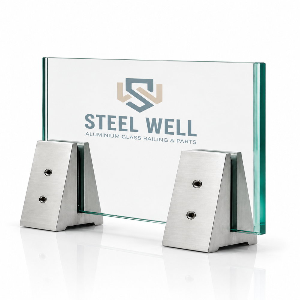 60mm Round Pipe & V Bracket - Stainless Steel Ss304/316, 60mm Diameter, Satin/mirror/brushed Finish, Dual-hole Anchoring, Glass Support 8-12mm, Load 80kg/m