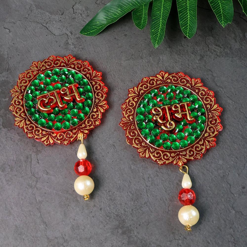 Shubh Labh Beaded Decorative Door Hanging (2 Pc) - Application: As Per Product Requirement