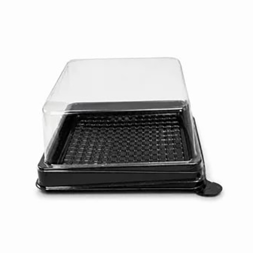 Single Square Pastry Box (Black Base)