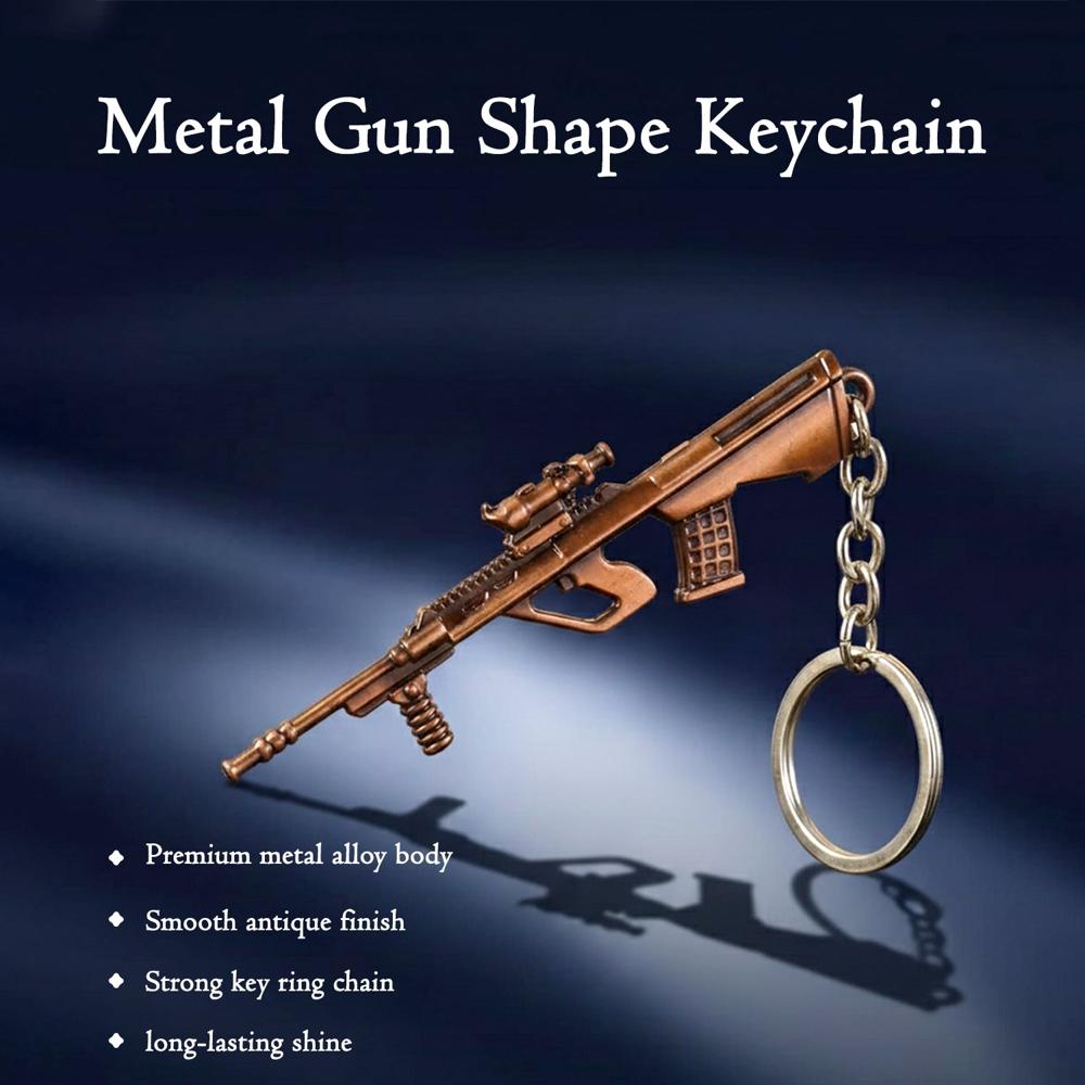 Metal Gun Shape Keychain (1 Pc) - Color: Car & Motorbike
