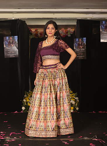 Purple Color Skirt Set