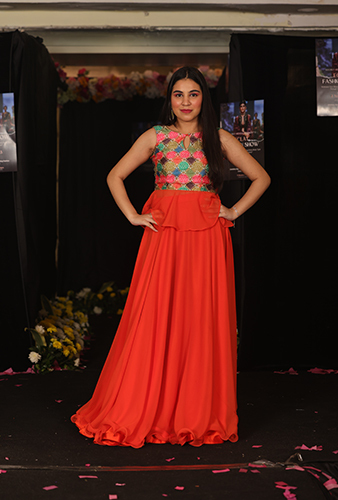 Orange Color Skirt Set