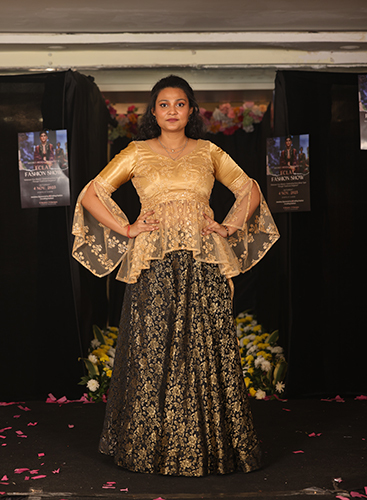 Black And Gold Skirt Set
