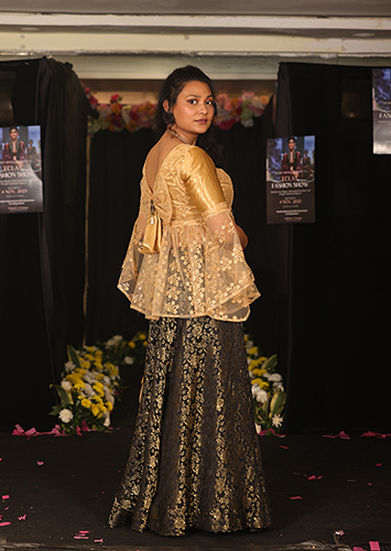 Premium Black And Gold Skirt Set