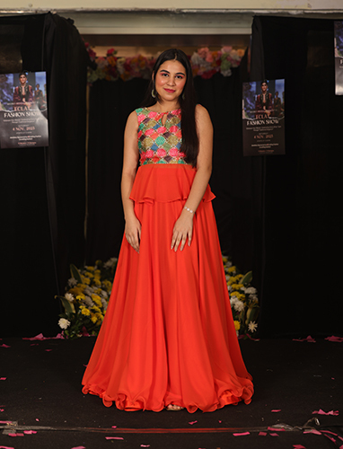 Orange Color Skirt Set