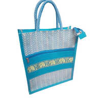 Canvas Jute Bag Front Zip (Size L12xH14xP6)