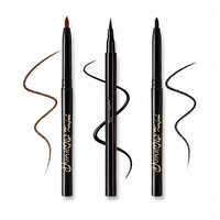 Eyeliner + black Kajal + brown kajal