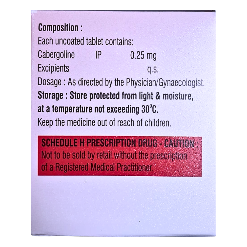 Cabergoline Tablets IP 0.25 mg