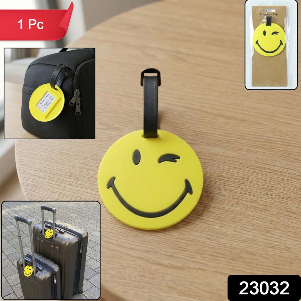 Cute Smiley Face Round Travel Identification Luggage Bag Tag (1 Pc) - Age Group: As Per Product Requirement