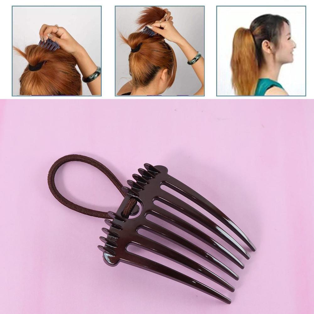 Ponytail Comb With Elastic Loop - (1 Pc) - Age Group: As Per Product Requirement