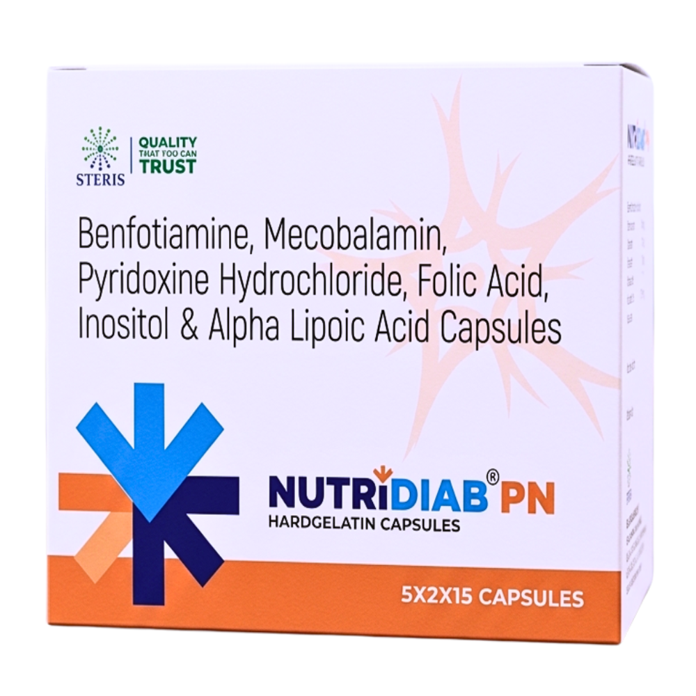 Benfotiamine,mecobalamin,pyridoxine Hydrochloride,folic Acid,inositol & Alpha Lipoic Acid Capsules - Brand Name: Nutridiab Pn