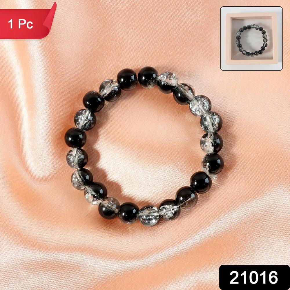 Elegant Dual-Tone Crystal Beaded Stretch Bracelet (1 Pc) - Application: As Per Product Requirement