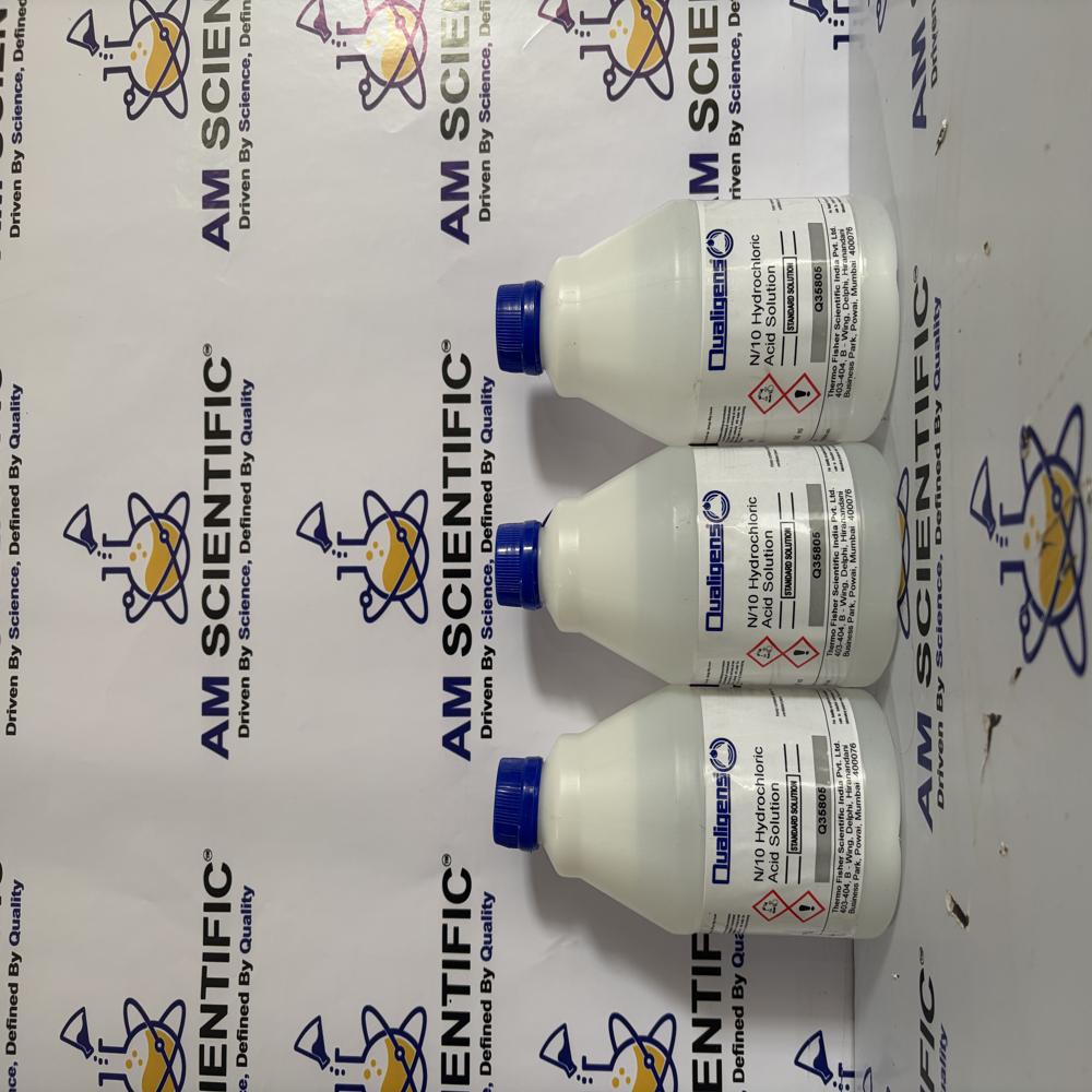 Hydrochloric Acid N/10 Solution 500ml Qualigens
