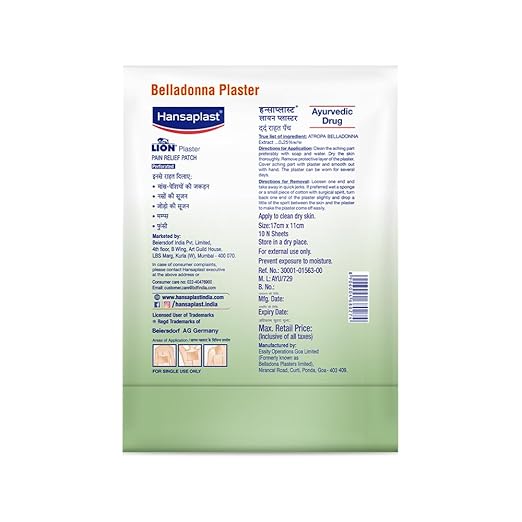 Hansaplast Ayurvedic Pain Relief Patch for Back, Joint & Muscle Pain