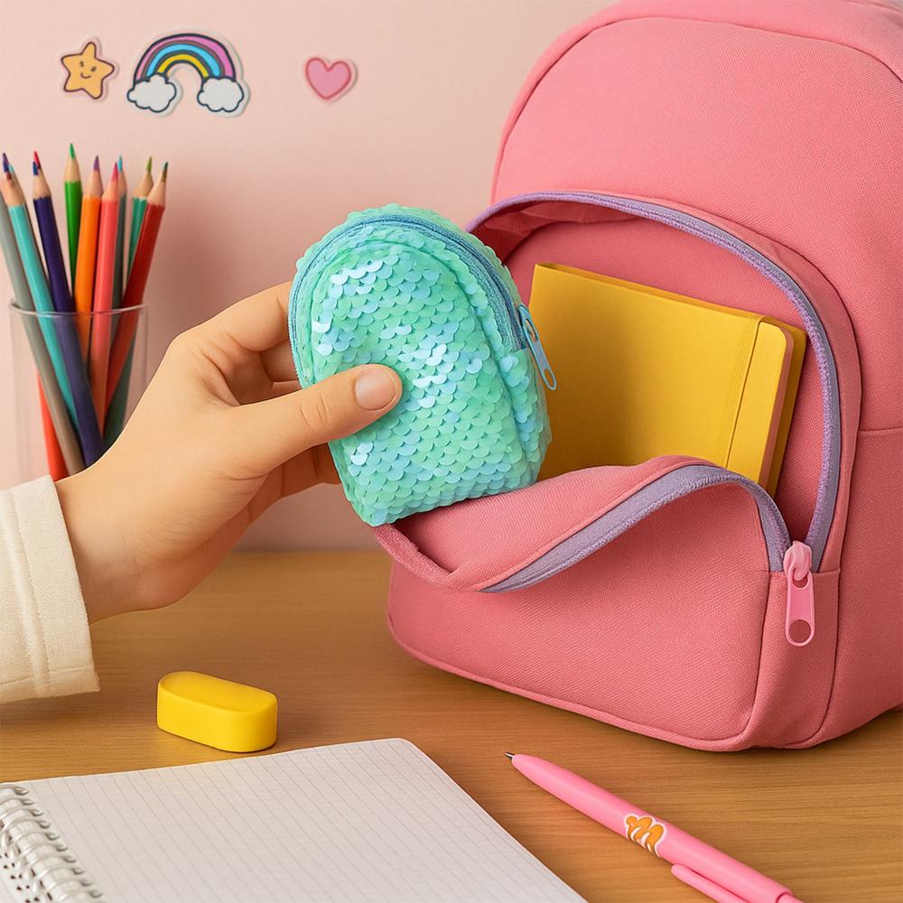 Mini Sequin Zipper Pouch - (1 Pc) - Application: As Per Product Requirement