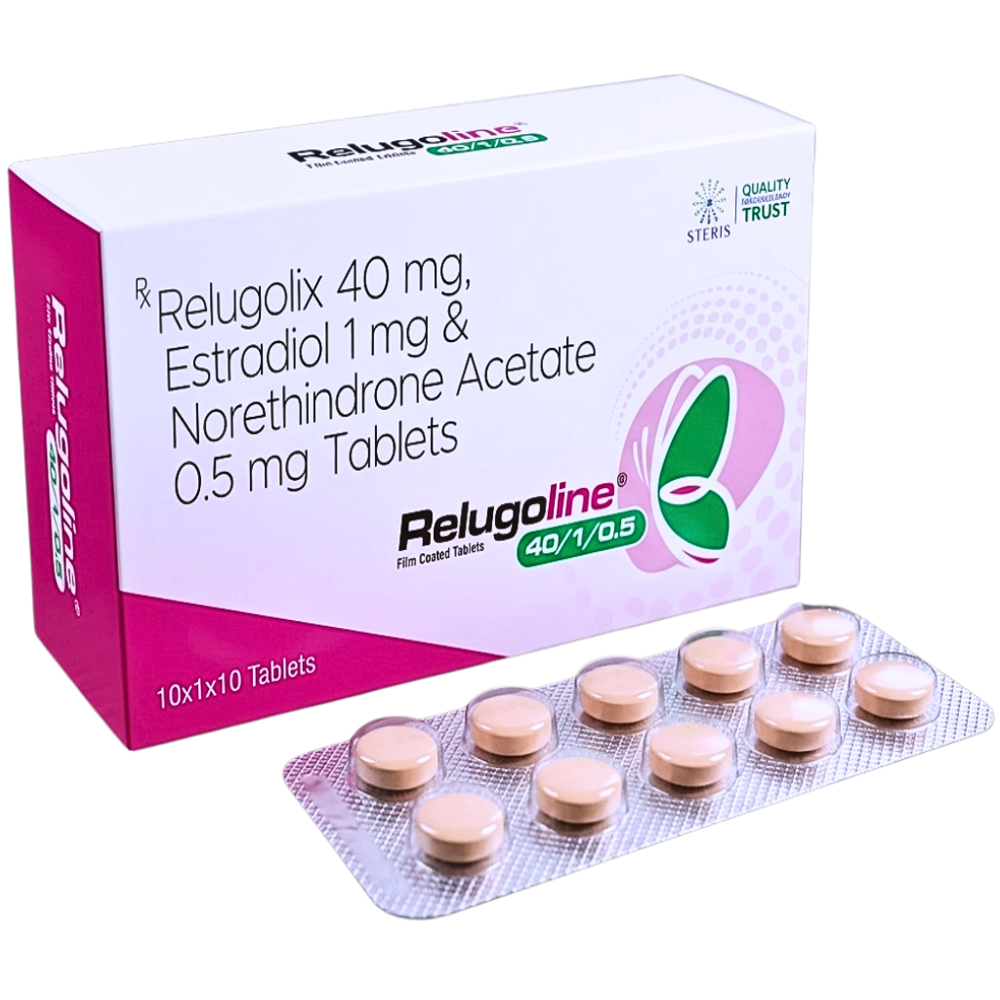 Relugolix 40 Mg,estradiol 1 Mg & Norethindrone Acetate 0.5 Mg Tablets - Brand Name: Relugoline 40/1/0.5