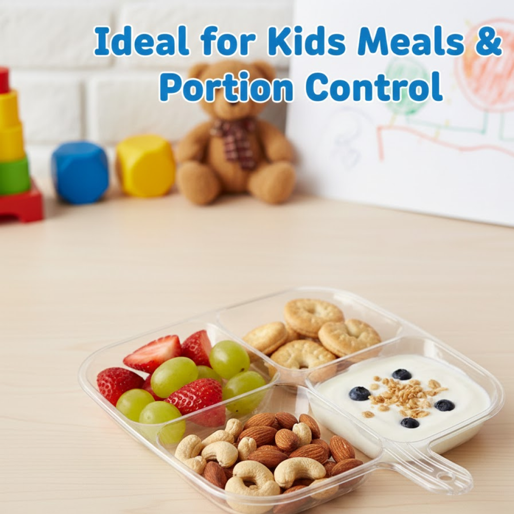 Plastic Kitchen Trays For Serving (4 Compartment / 1 Pc) - Application: As Per Product Requirement