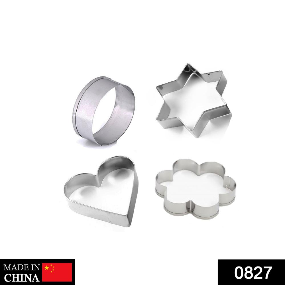 Stainless Steel Cookie Cutter Set Heart, Star & Flower Shapes (4 Pcs) - Application: As Per Product Requirement