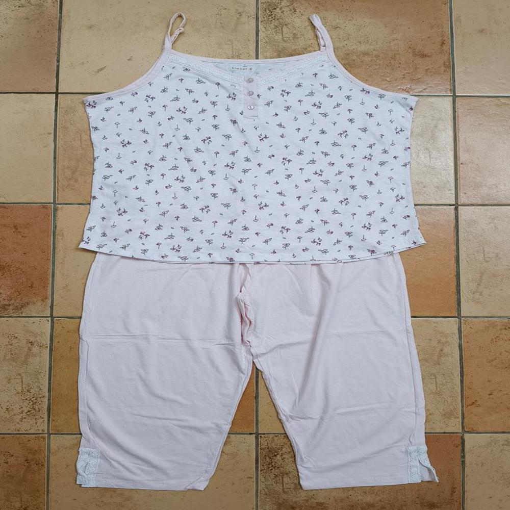 W13680 | kiwear Ladies Strappy Top Capri Pyjama Set