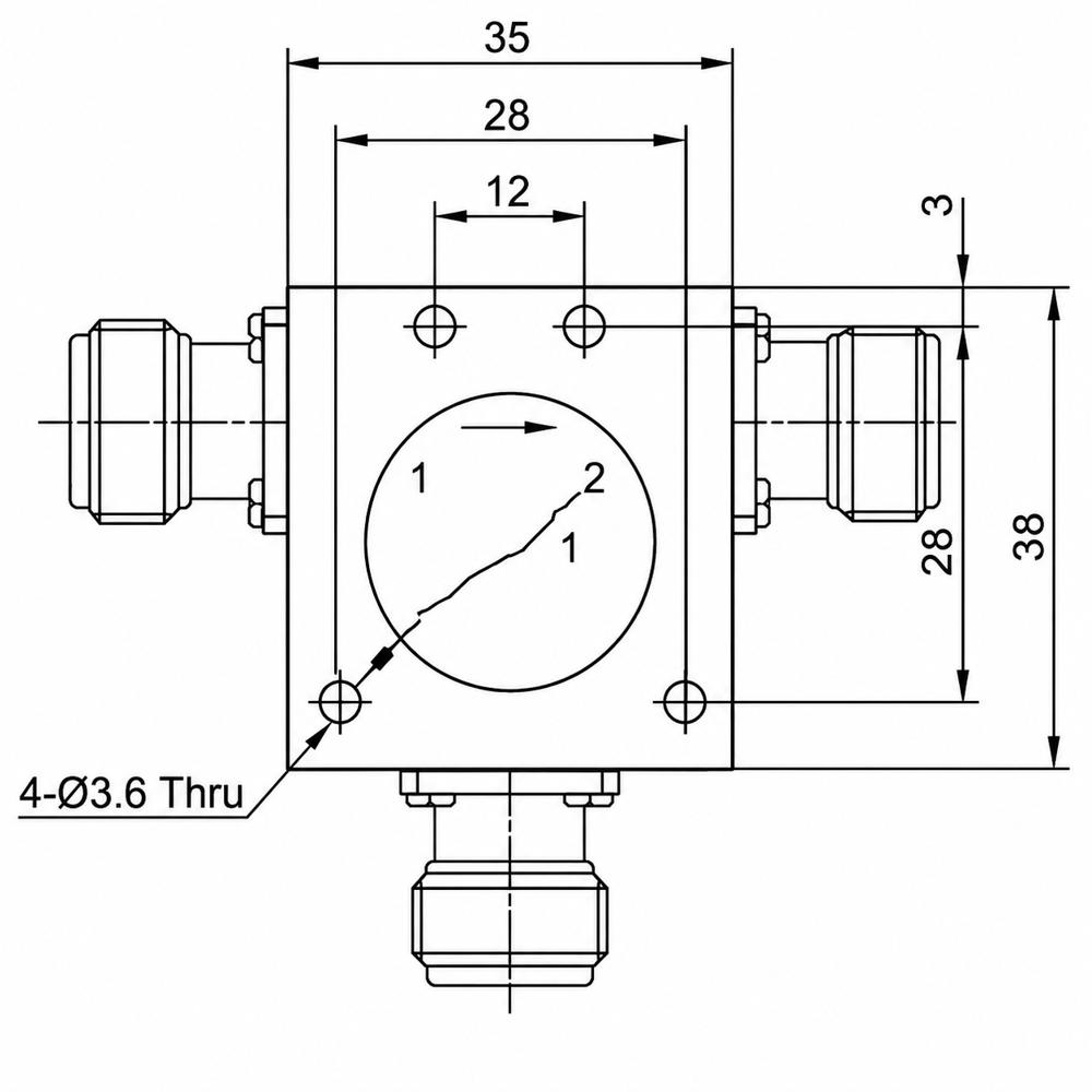 100W UHF 435 TO 438 MHz OR 400 TO 405 MHz Isolator