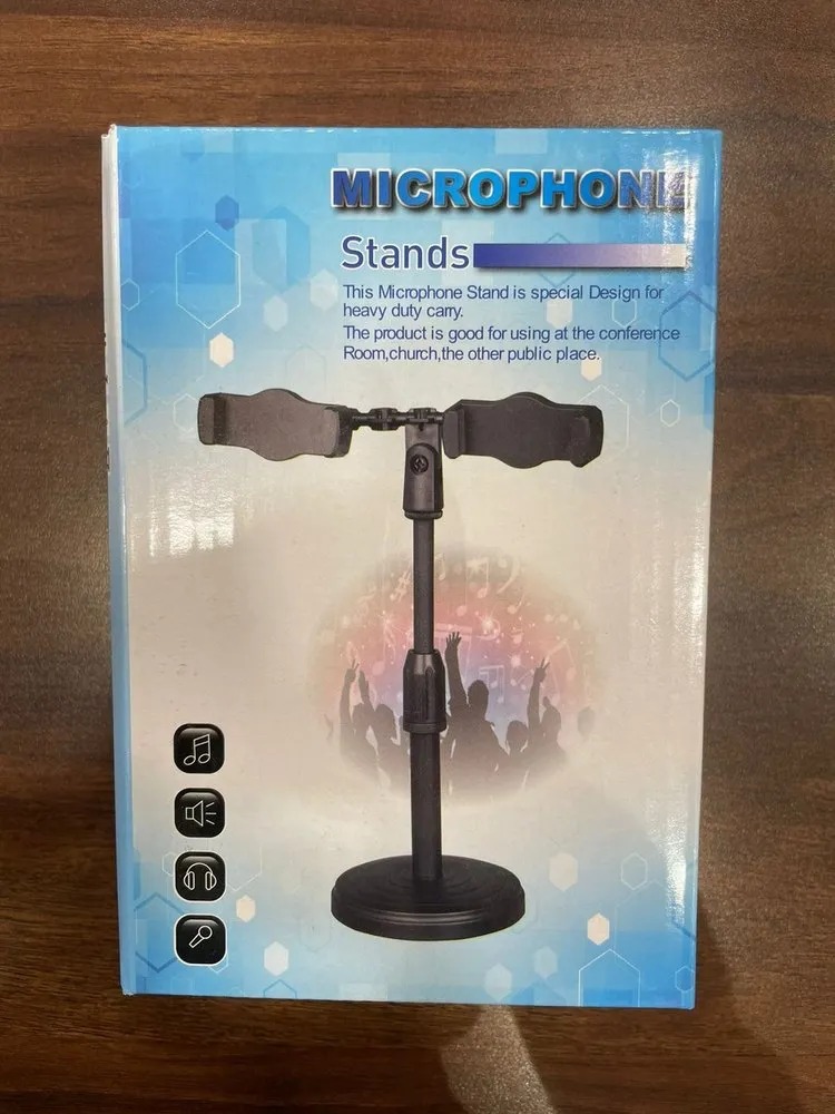 Double Broadcast Stand - Color: Black