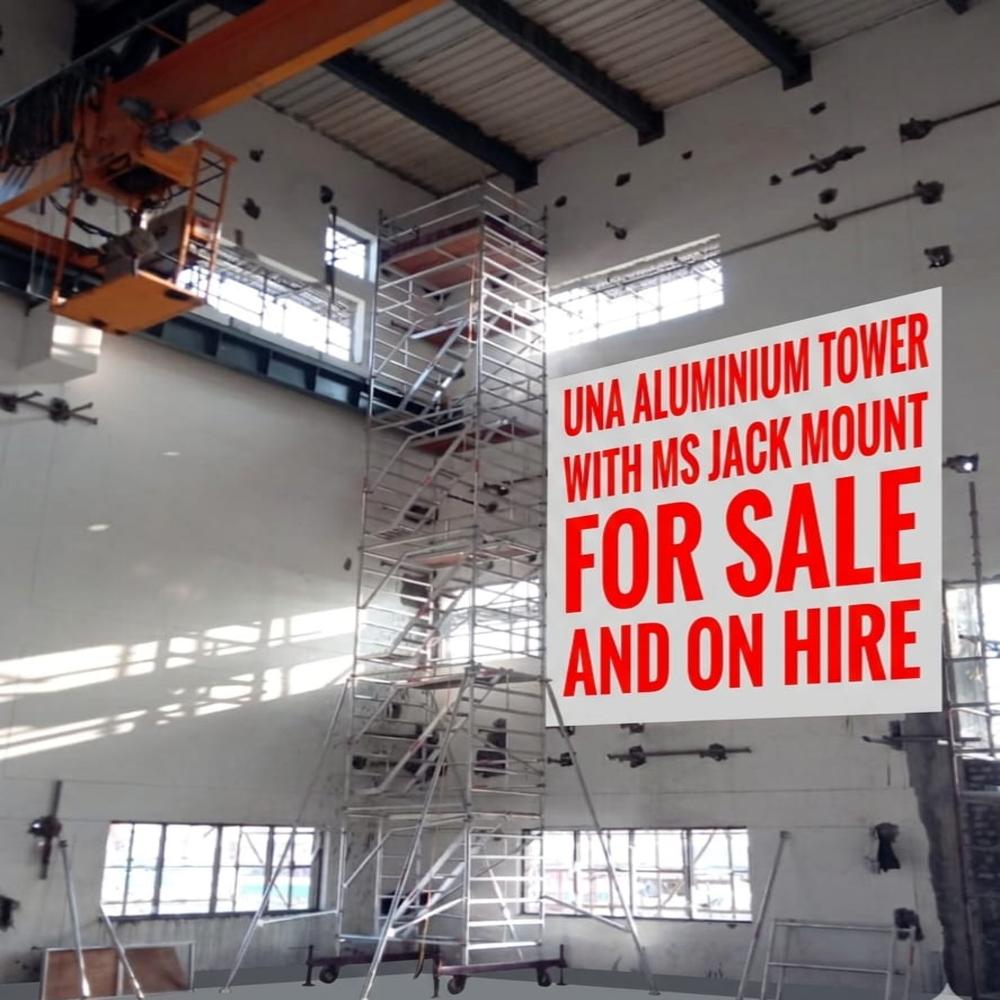 Wheel Mounted Scaffolding Tower - Color: Aluminium/silver