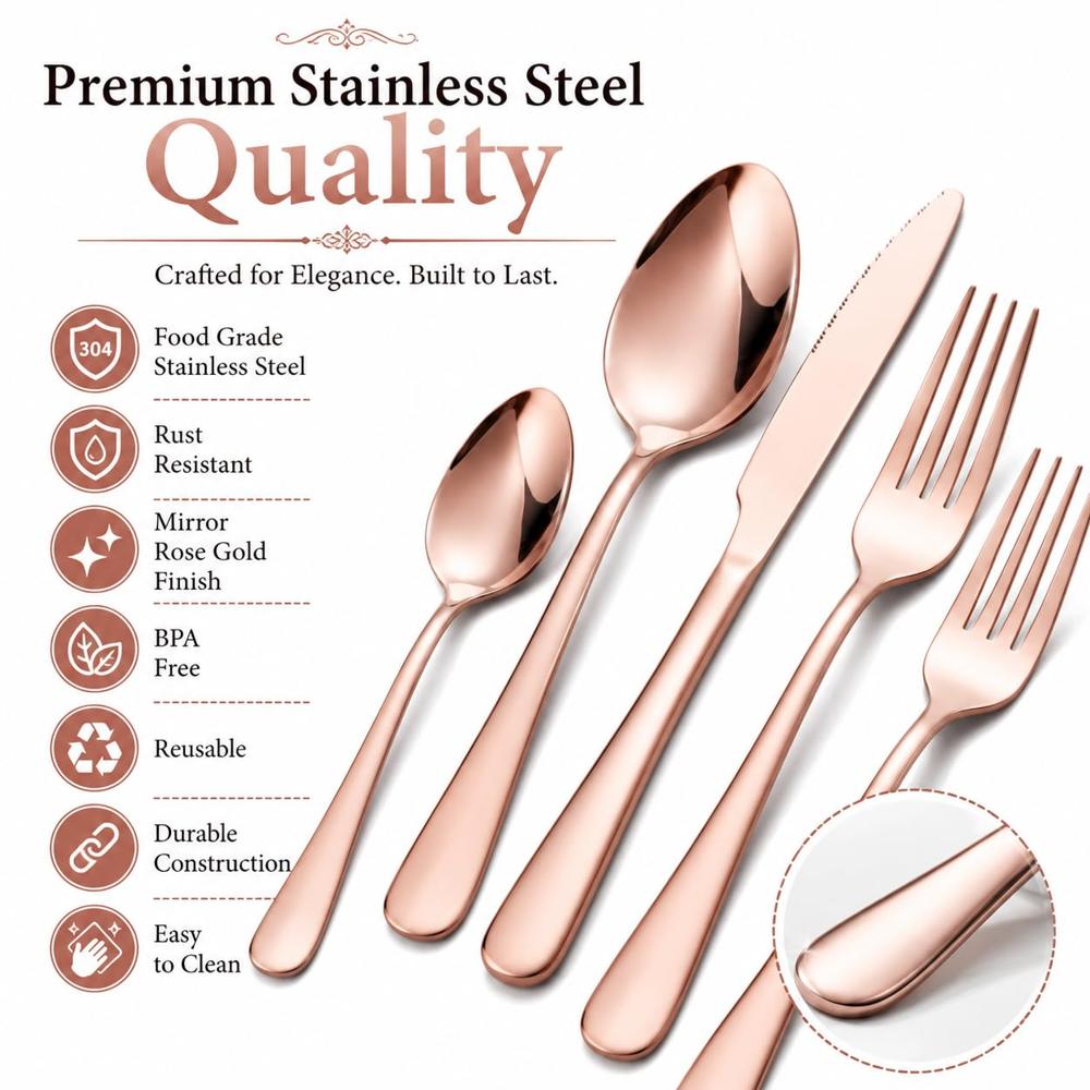 20-Piece Premium 304 Stainless Steel Cutlery Set