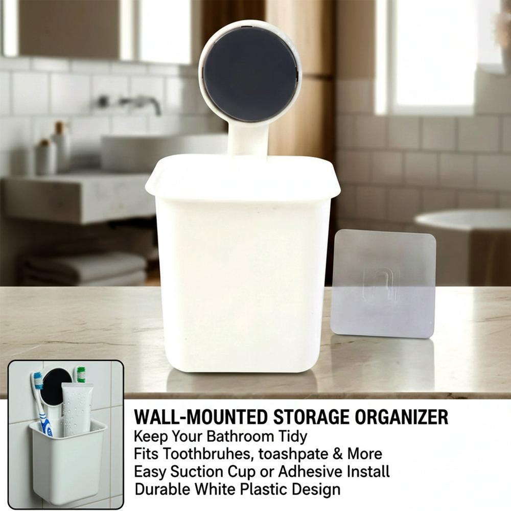 Wall-Mounted Toothbrush & Bathroom Storage Organizer (1 Pc) - Application: As Per Product Requirement