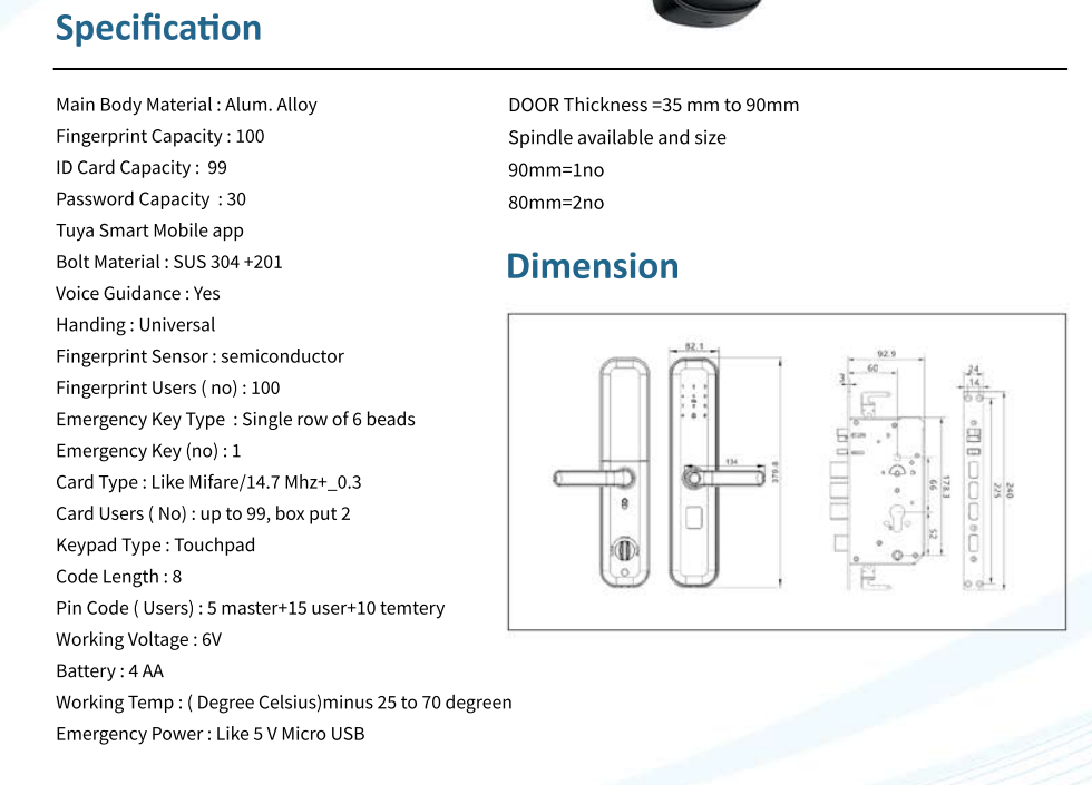 eSSL FL100M Intelligent Smart Door Lock