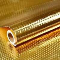 Waterproof, Oil-Proof Kitchen Aluminum Foil Paper with Self-Adhesive Sticker , Golden