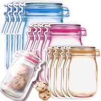Mason Jar Bottle Bags Plastic Storage Pouch - 3 PC