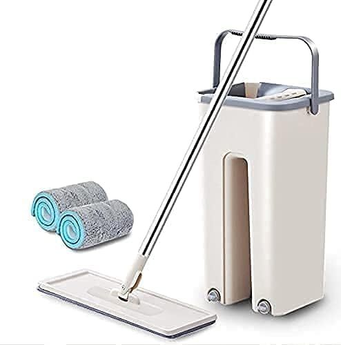 Heavy Quality New Unique Microfiber Slim Scratch Cleaning squeeze Mop with Bucket
